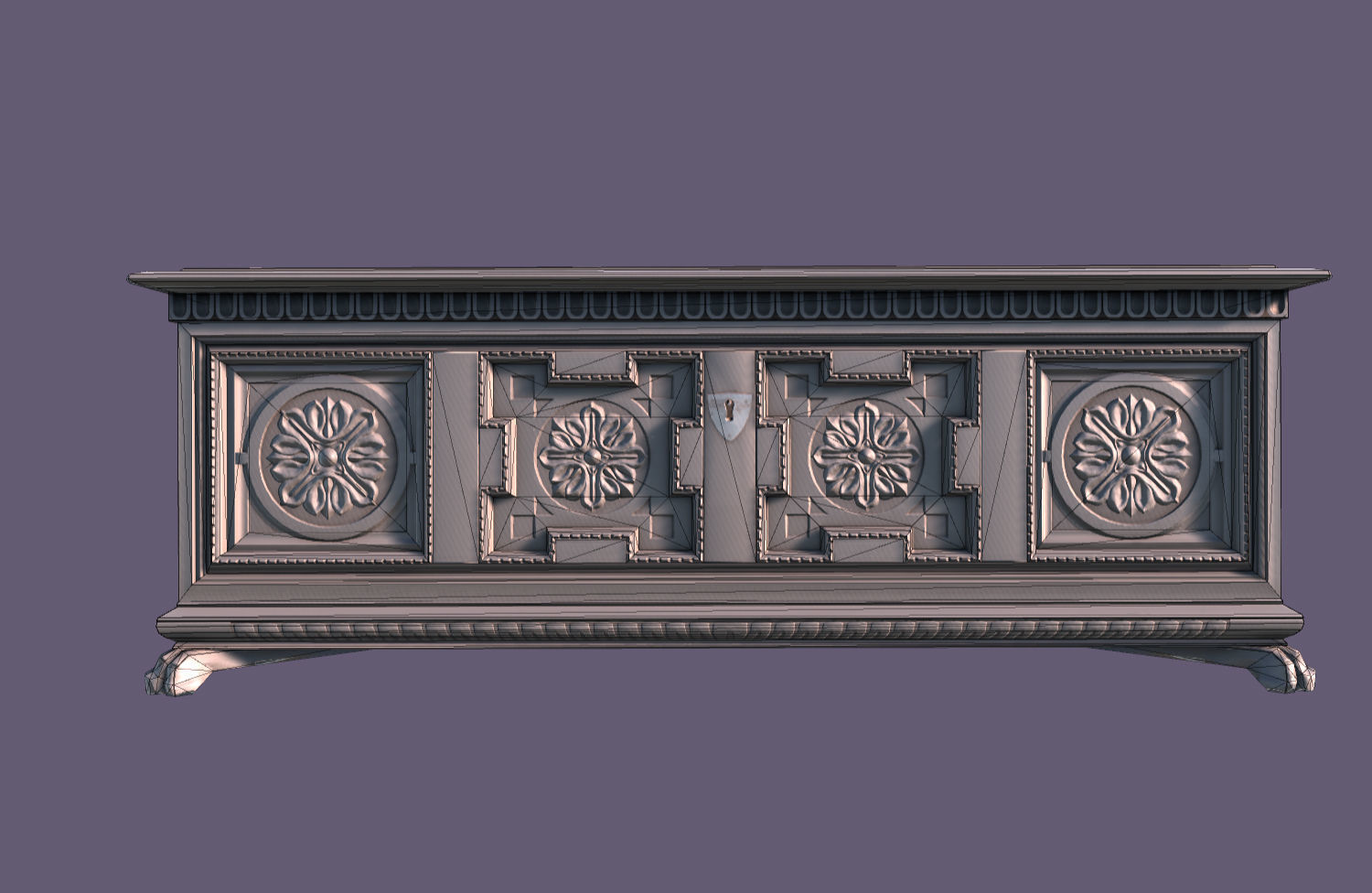 Old Medieval Gothic Chest Low-poly 3D model_10