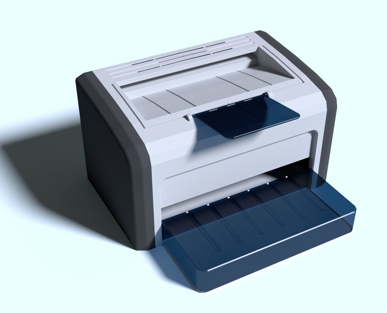3d model of printer  Low-poly 3D model_1
