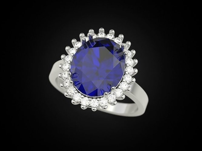Sapphire ring 3 3D print model