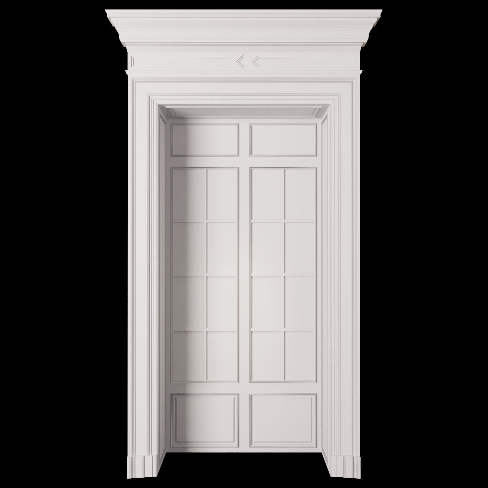 Classic door 3D model_2