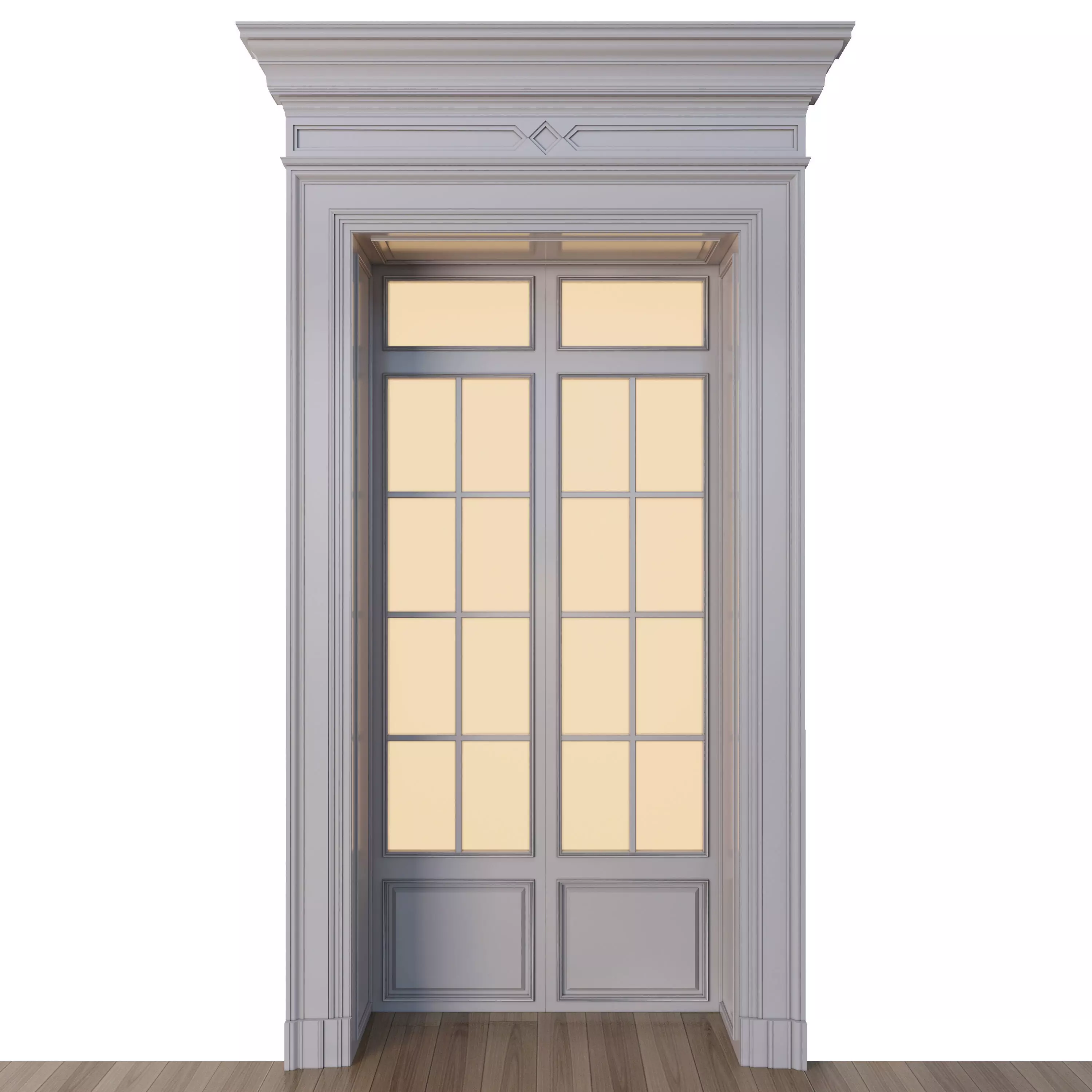 Classic door 3D model_0