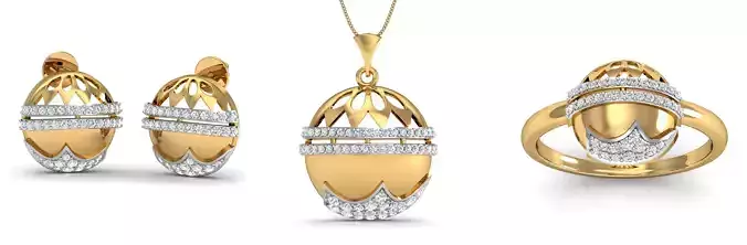 Festival Fashion Earring - Pendant - Ring Set