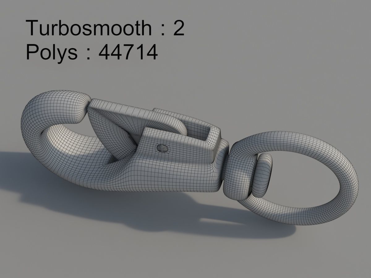 Carabiner with a safety closure Low-poly 3D model_11