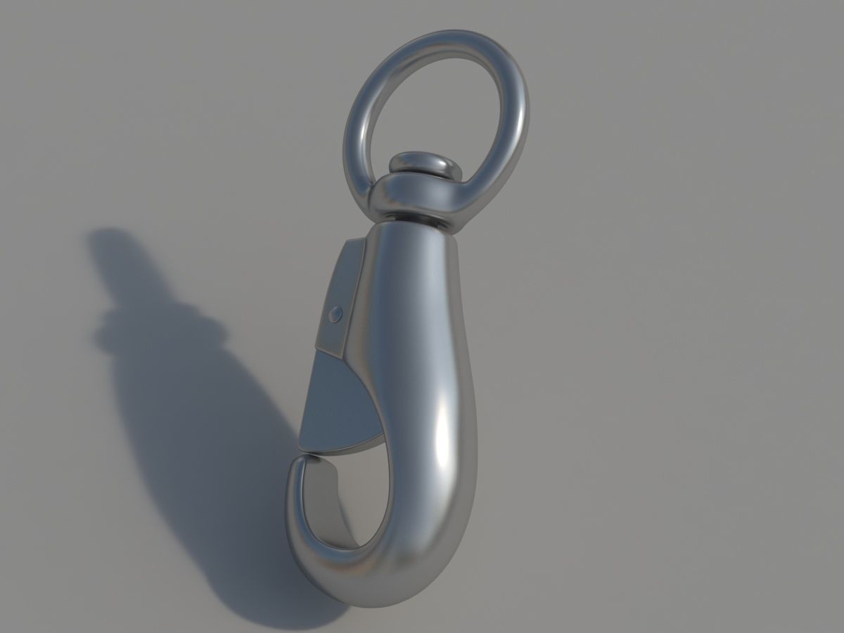 Carabiner with a safety closure Low-poly 3D model_12