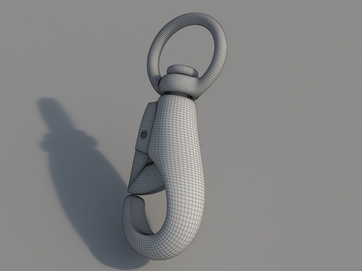 Carabiner with a safety closure Low-poly 3D model_13
