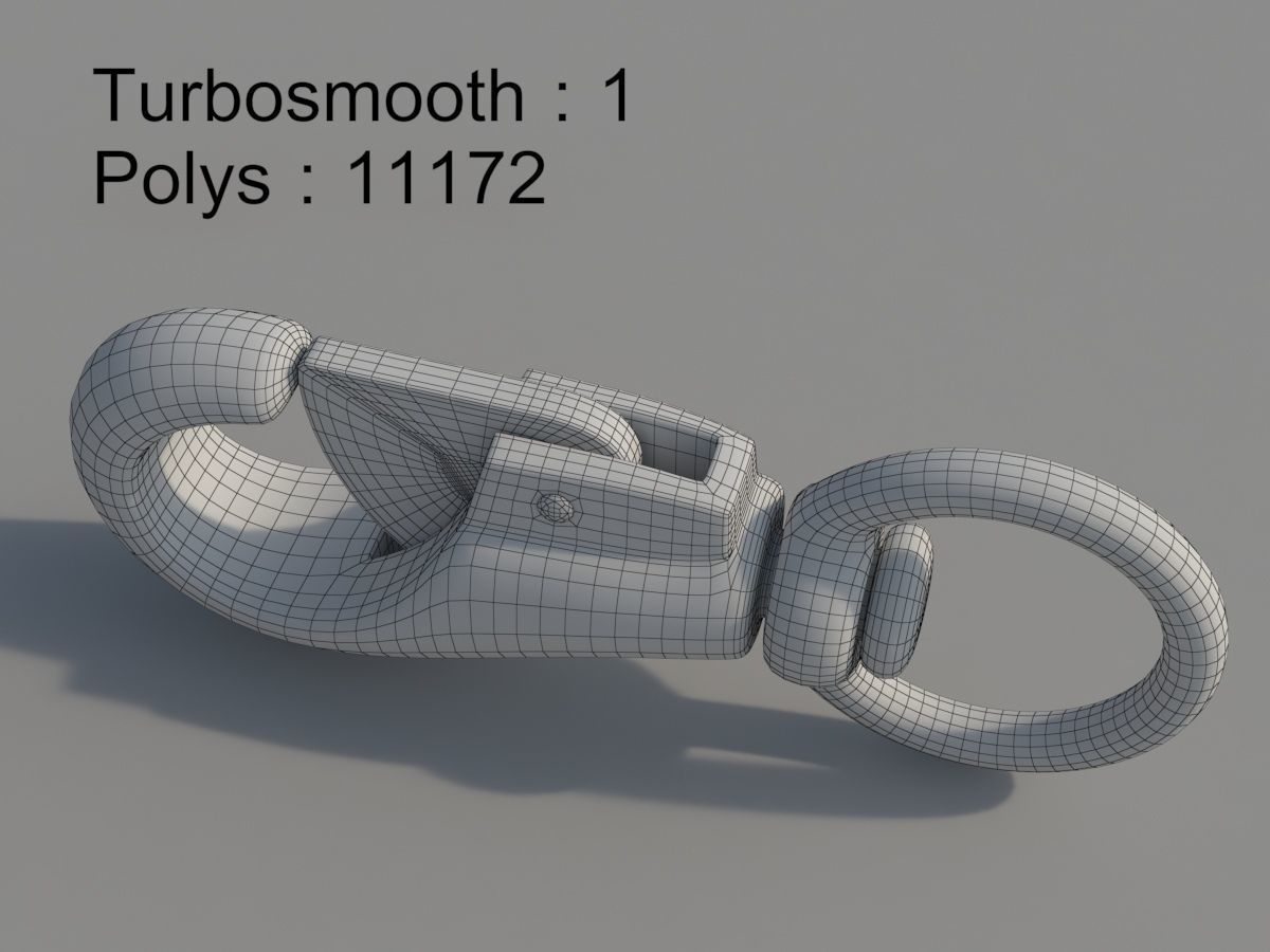 Carabiner with a safety closure Low-poly 3D model_9