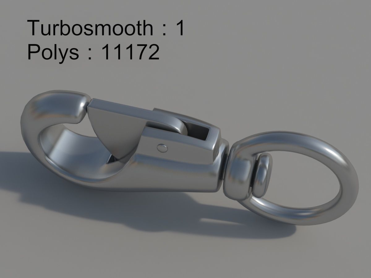 Carabiner with a safety closure Low-poly 3D model_8