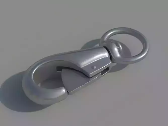 Carabiner with a safety closure Low-poly 3D model