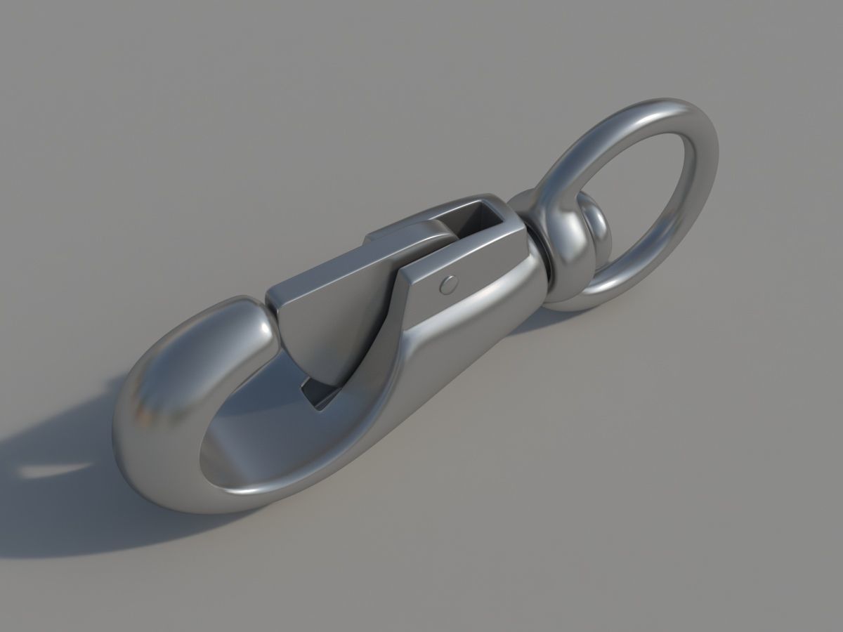 Carabiner with a safety closure Low-poly 3D model_2