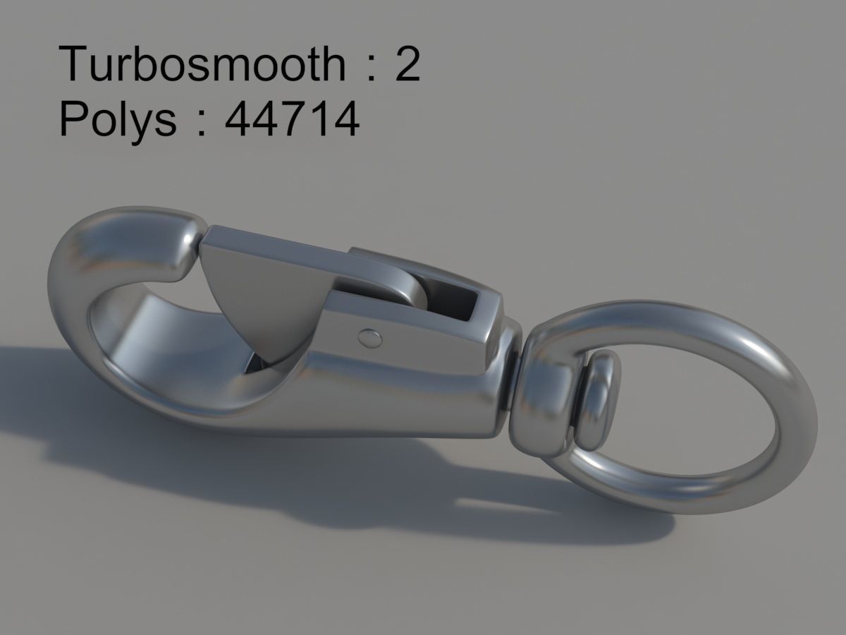 Carabiner with a safety closure Low-poly 3D model_10