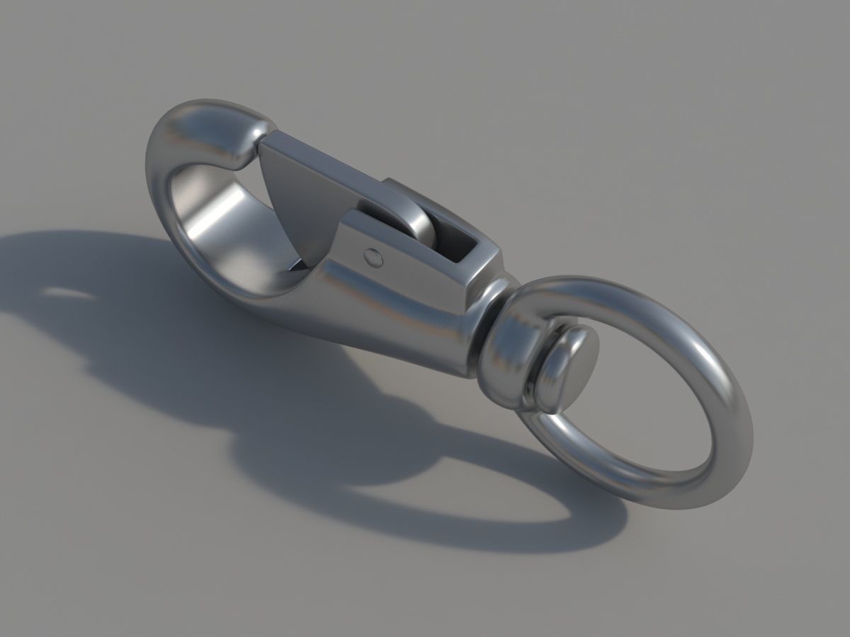 Carabiner with a safety closure Low-poly 3D model_4