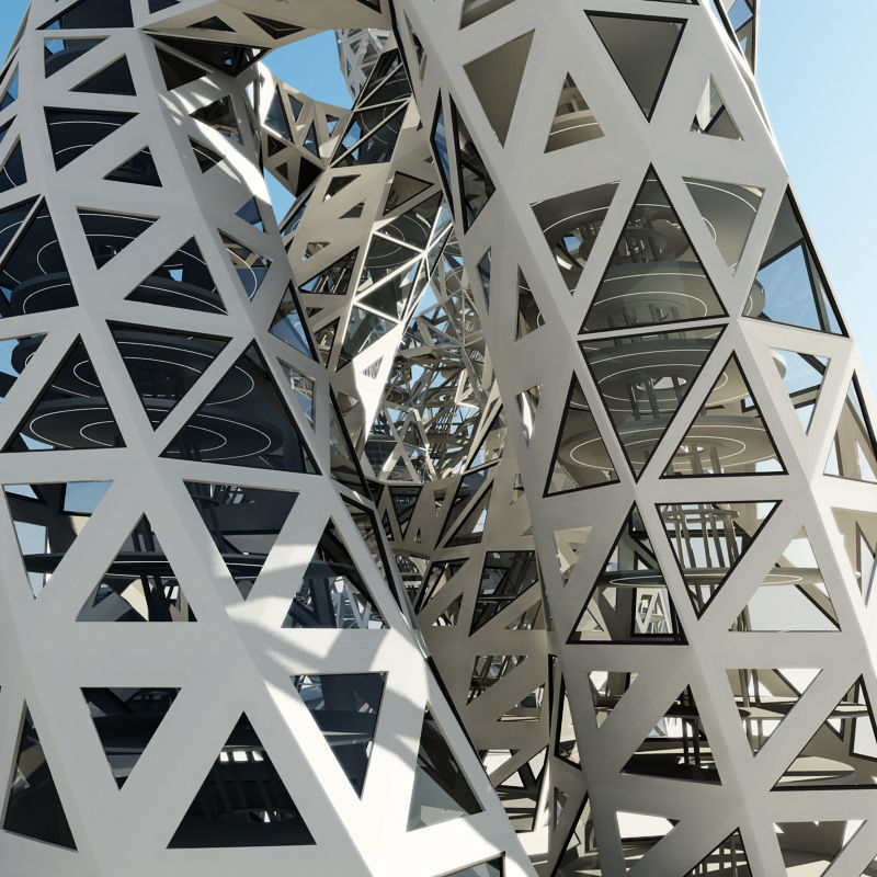 Futuristic Skyscraper 6 3D model_4