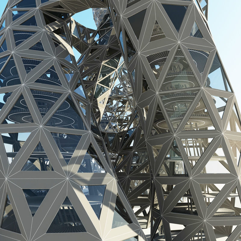 Futuristic Skyscraper 6 3D model_6