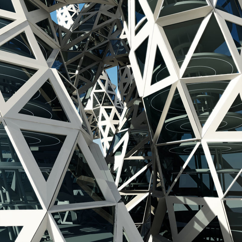 Futuristic Skyscraper 6 3D model_2