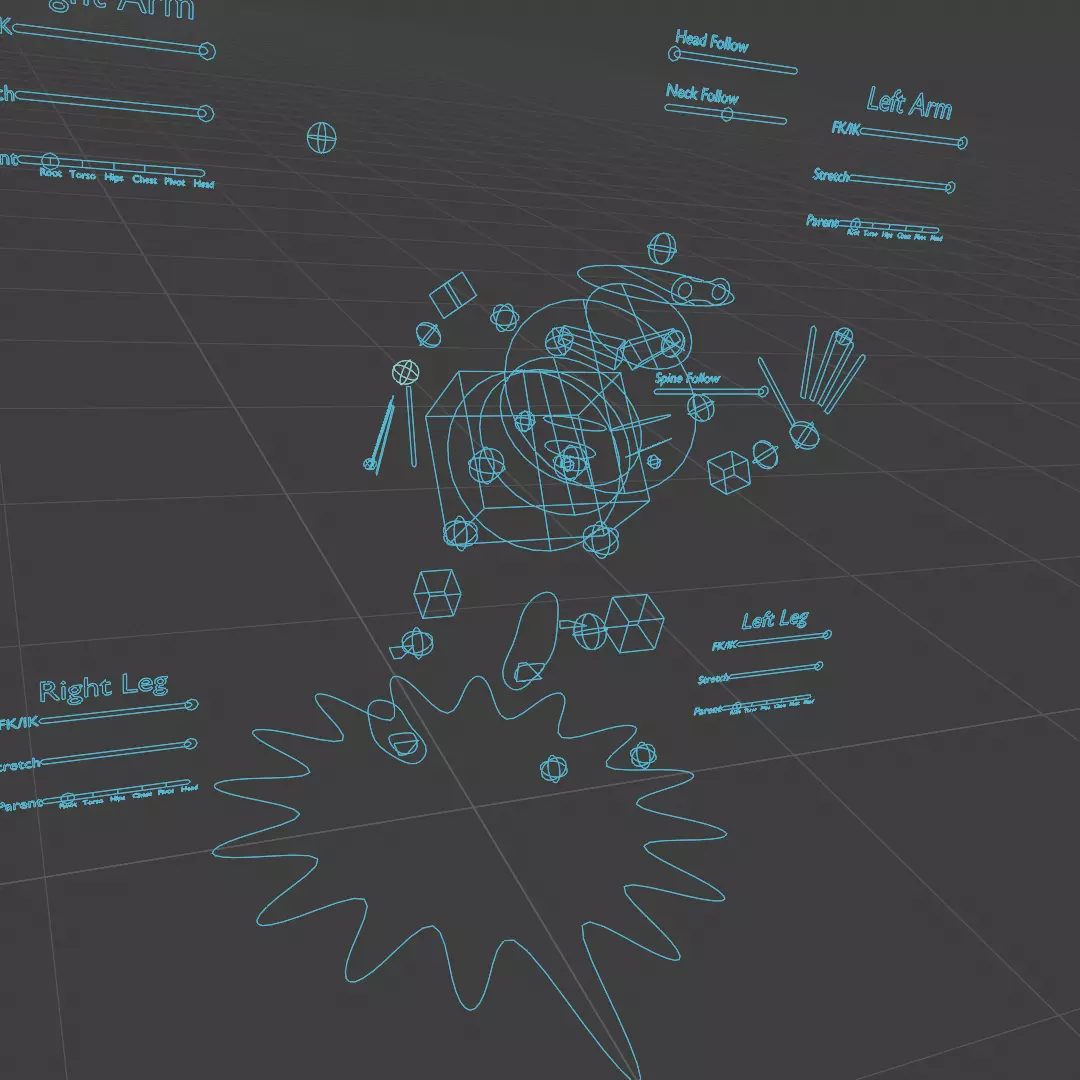 Humanoid Character Rig for Blender Free 3D model_0