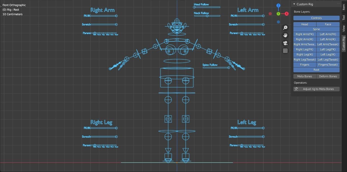 Humanoid Character Rig for Blender Free 3D model_1
