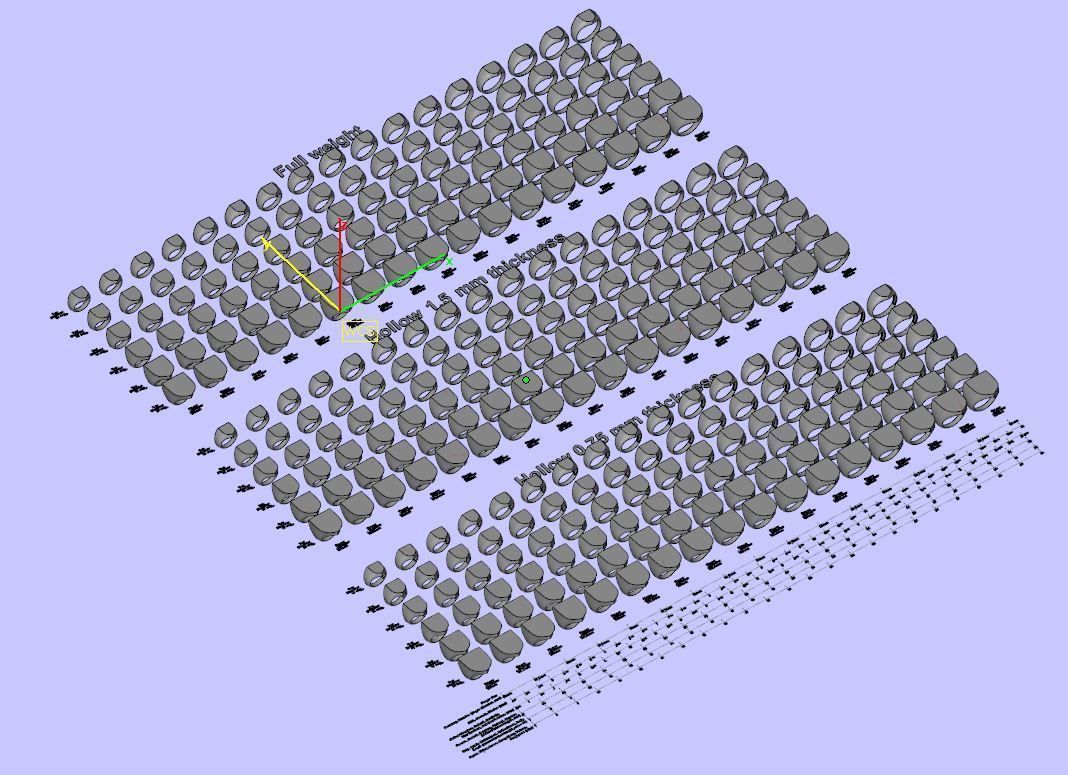 Signet rings set HERALDIC SHIELD top 3D print model_16