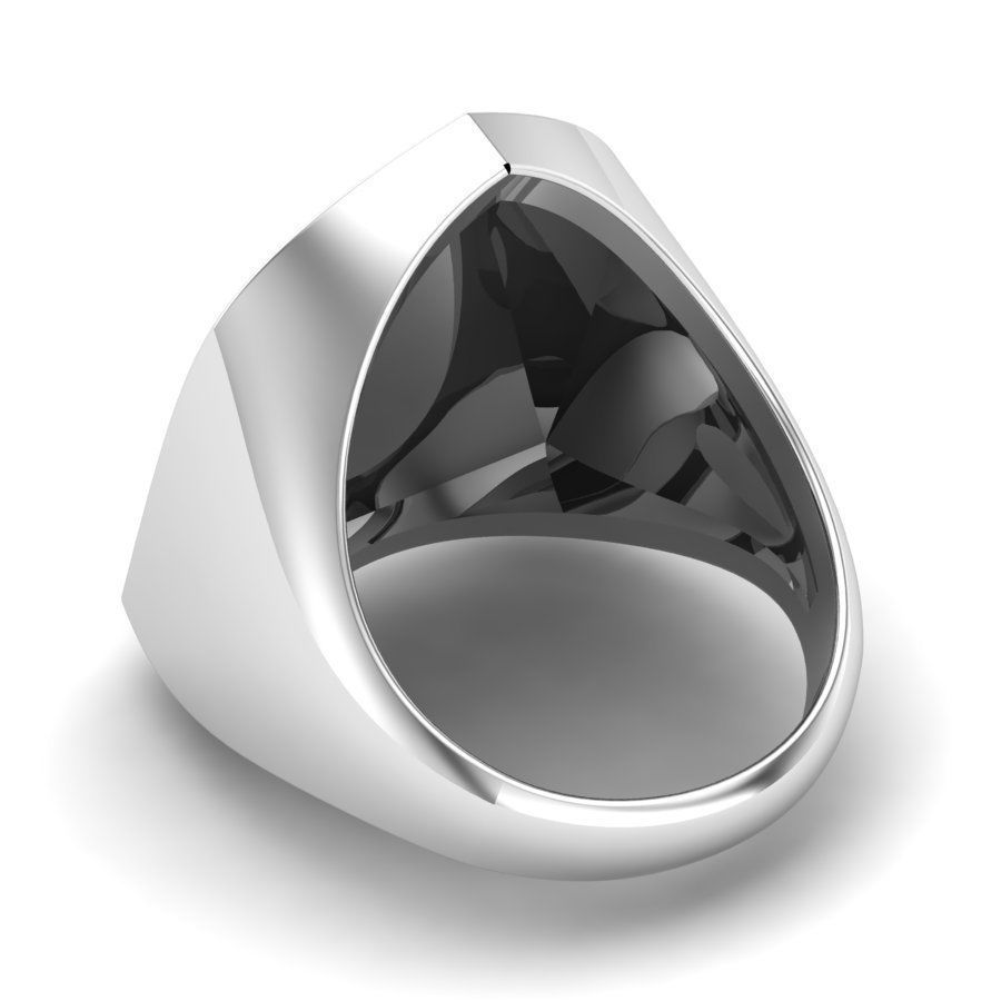 Signet rings set HERALDIC SHIELD top 3D print model_4