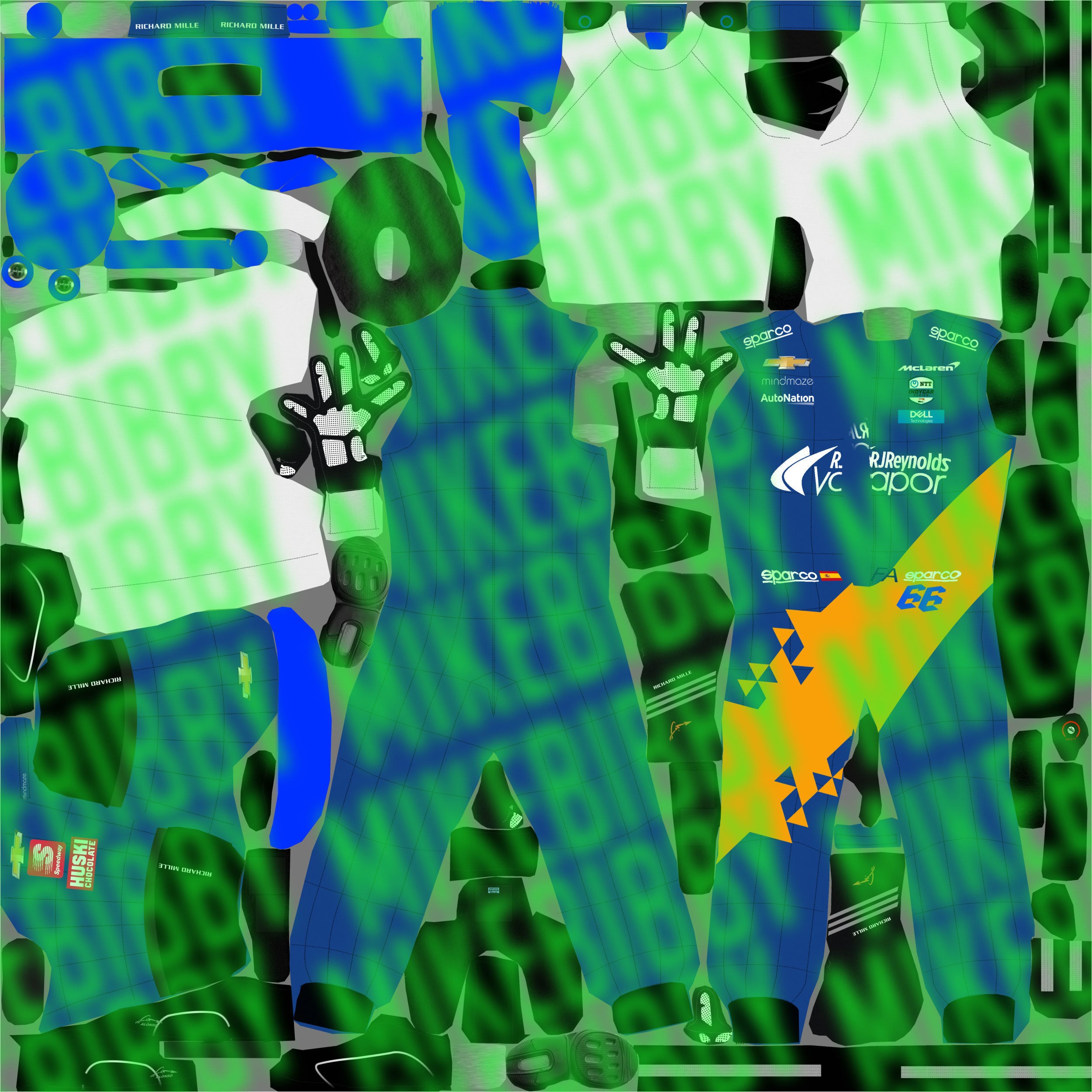 Fernando Alonso Indy 2019 Low-poly 3D model_11