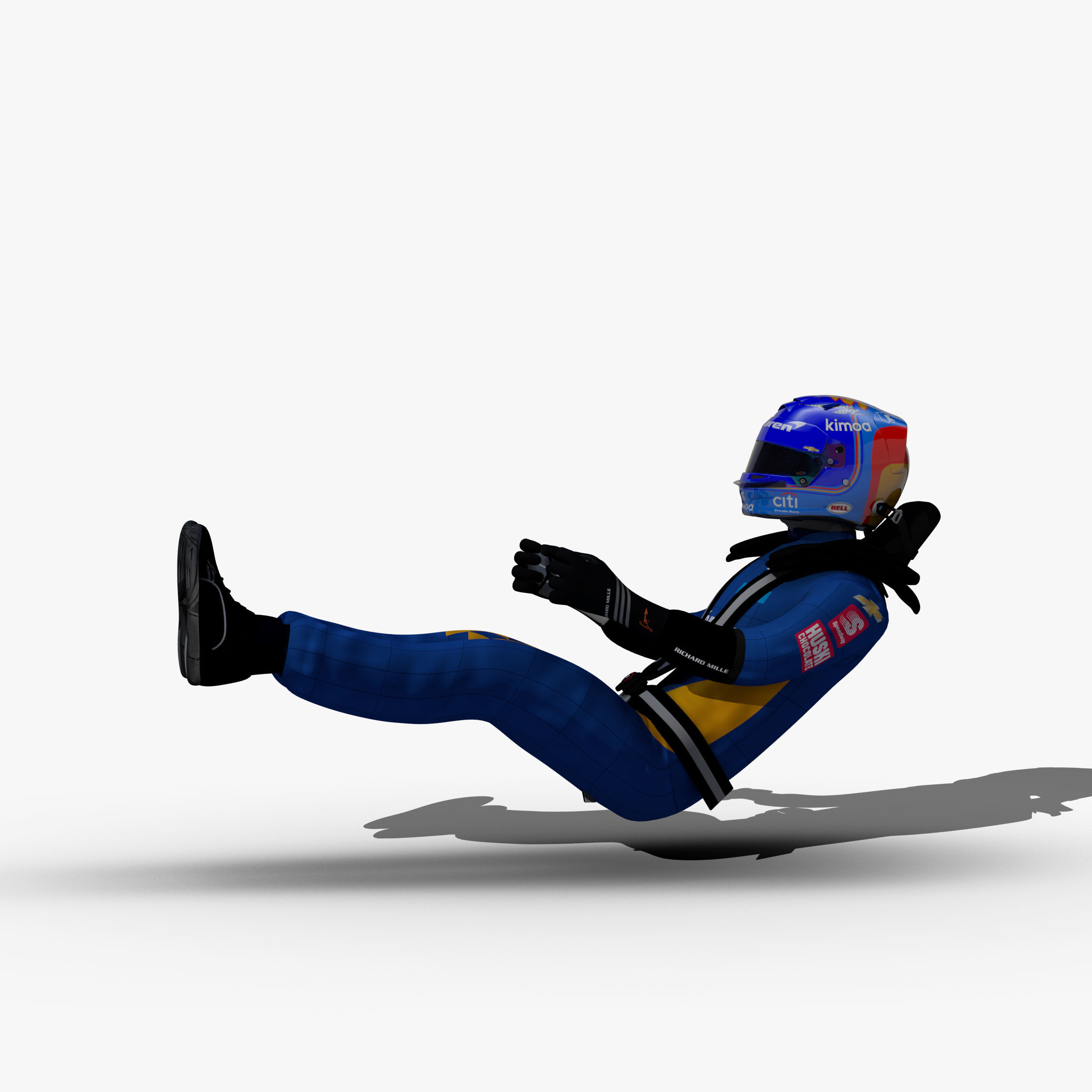 Fernando Alonso Indy 2019 Low-poly 3D model_2