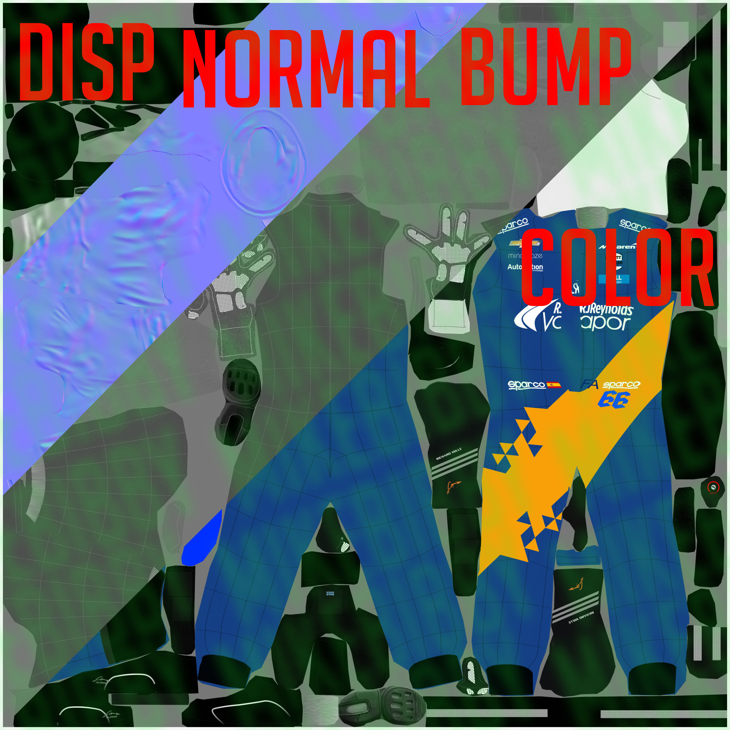 Fernando Alonso Indy 2019 Low-poly 3D model_12