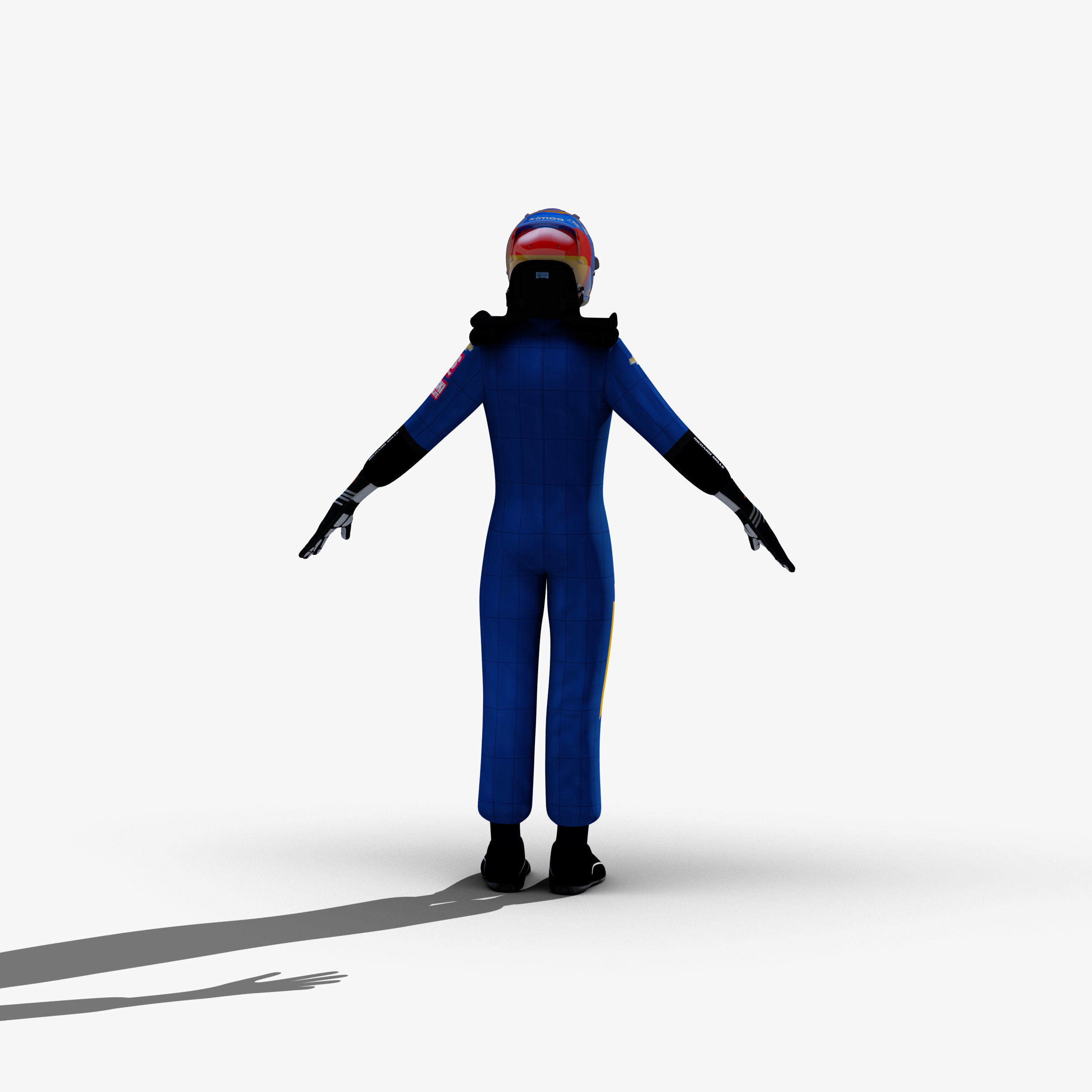 Fernando Alonso Indy 2019 Low-poly 3D model_9