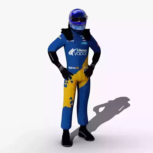 Fernando Alonso Indy 2019 Low-poly 3D model