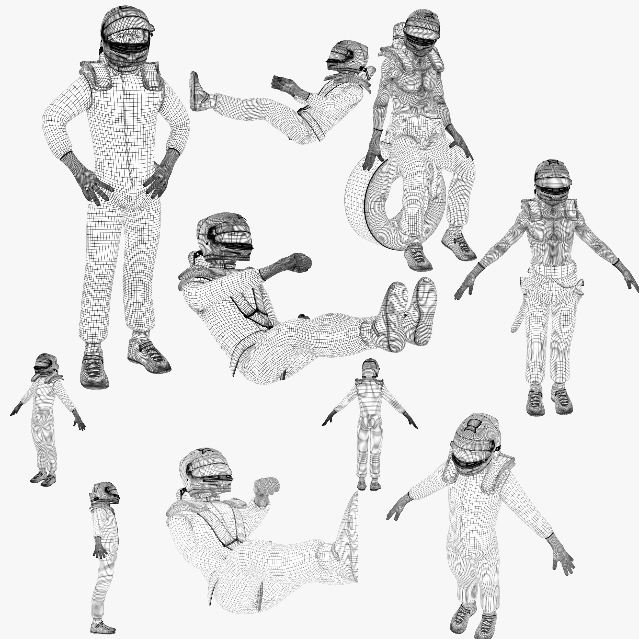 Fernando Alonso Indy 2019 Low-poly 3D model_10