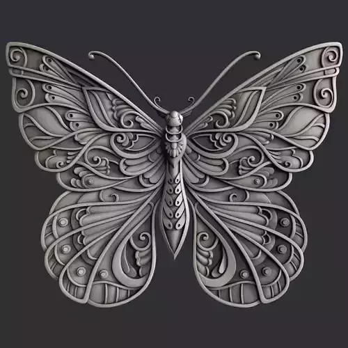 3d STL models for CNC router and 3d printer butterfly 3D model