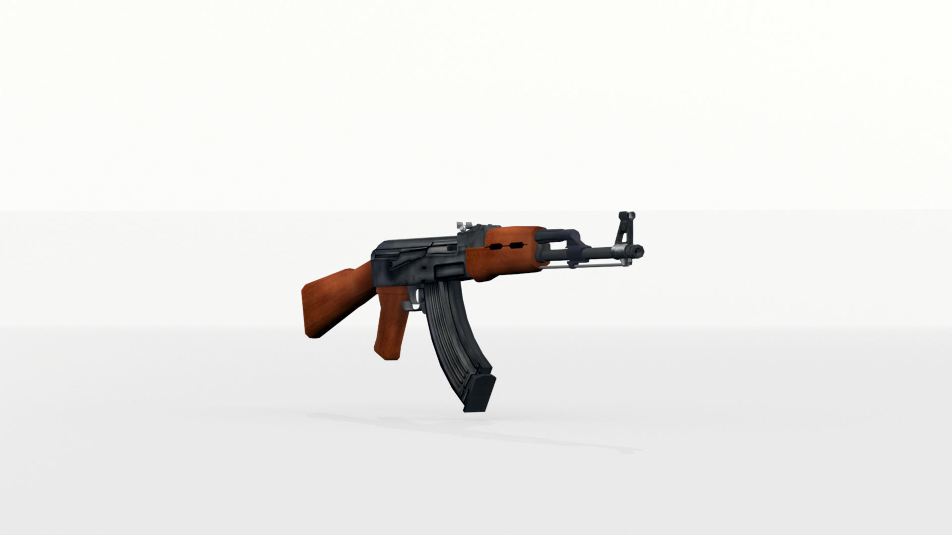 Ak47 GUN Low-poly 3D model_1