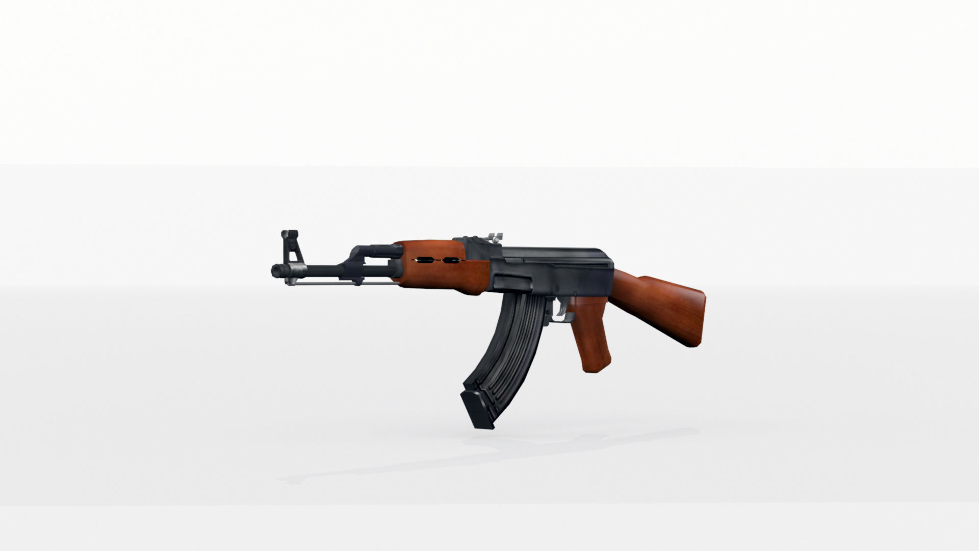 Ak47 GUN Low-poly 3D model_3