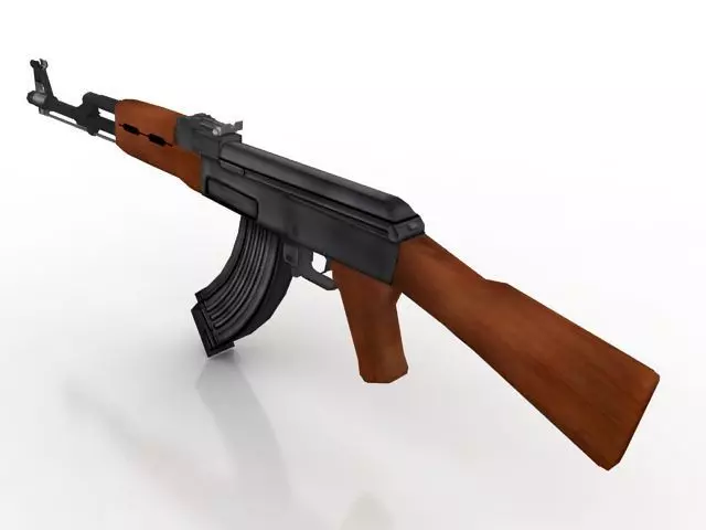 Ak47 GUN Low-poly 3D model_0