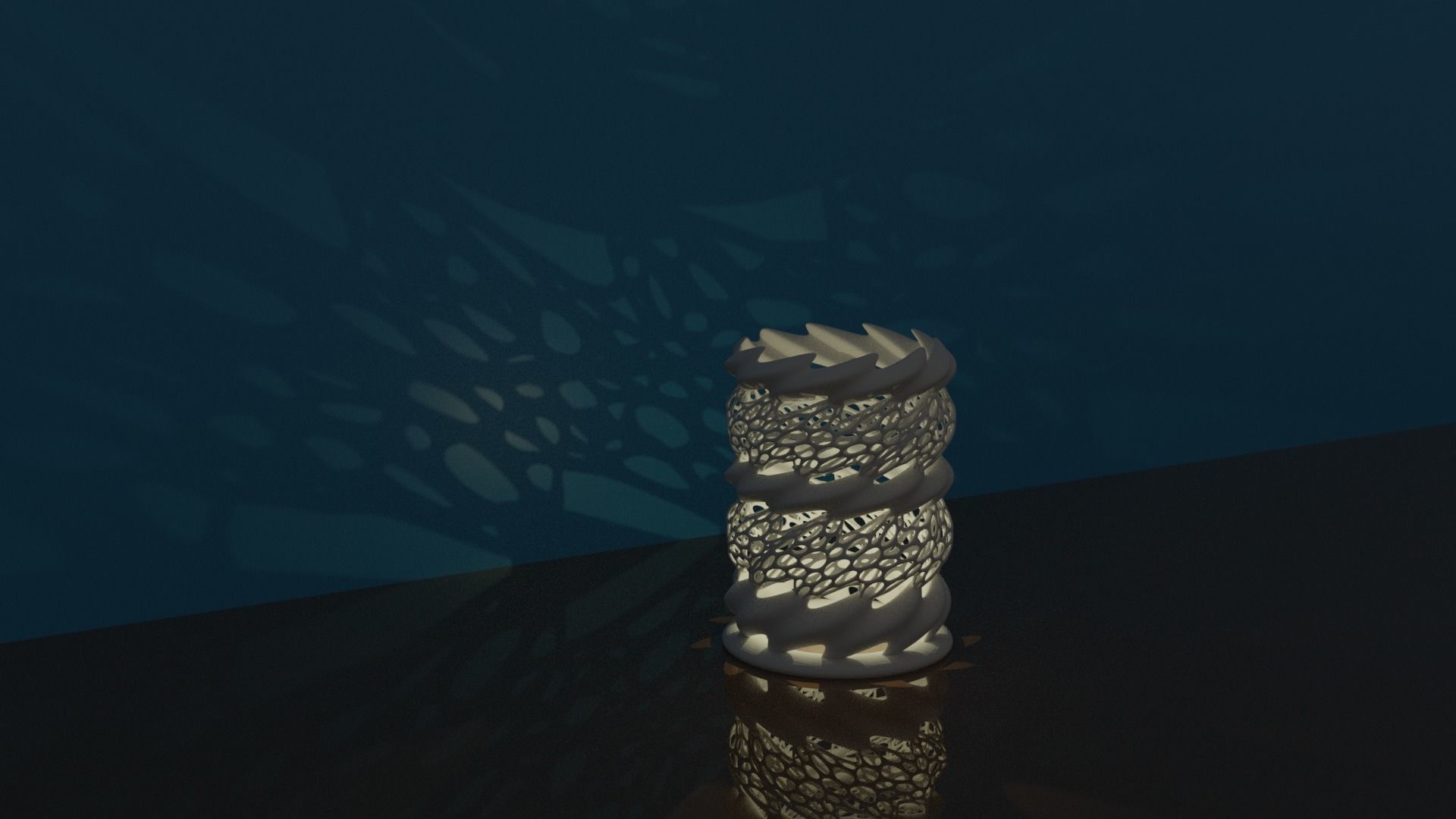 Tea Light Holder Decorative Voronoi design 3D print model_1