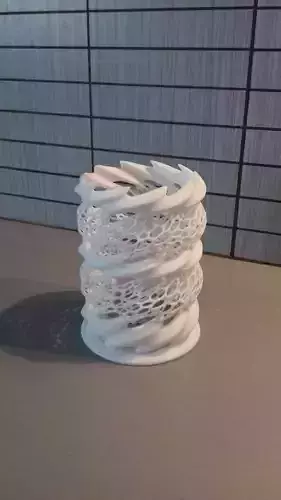 Tea Light Holder Decorative Voronoi design 3D print model