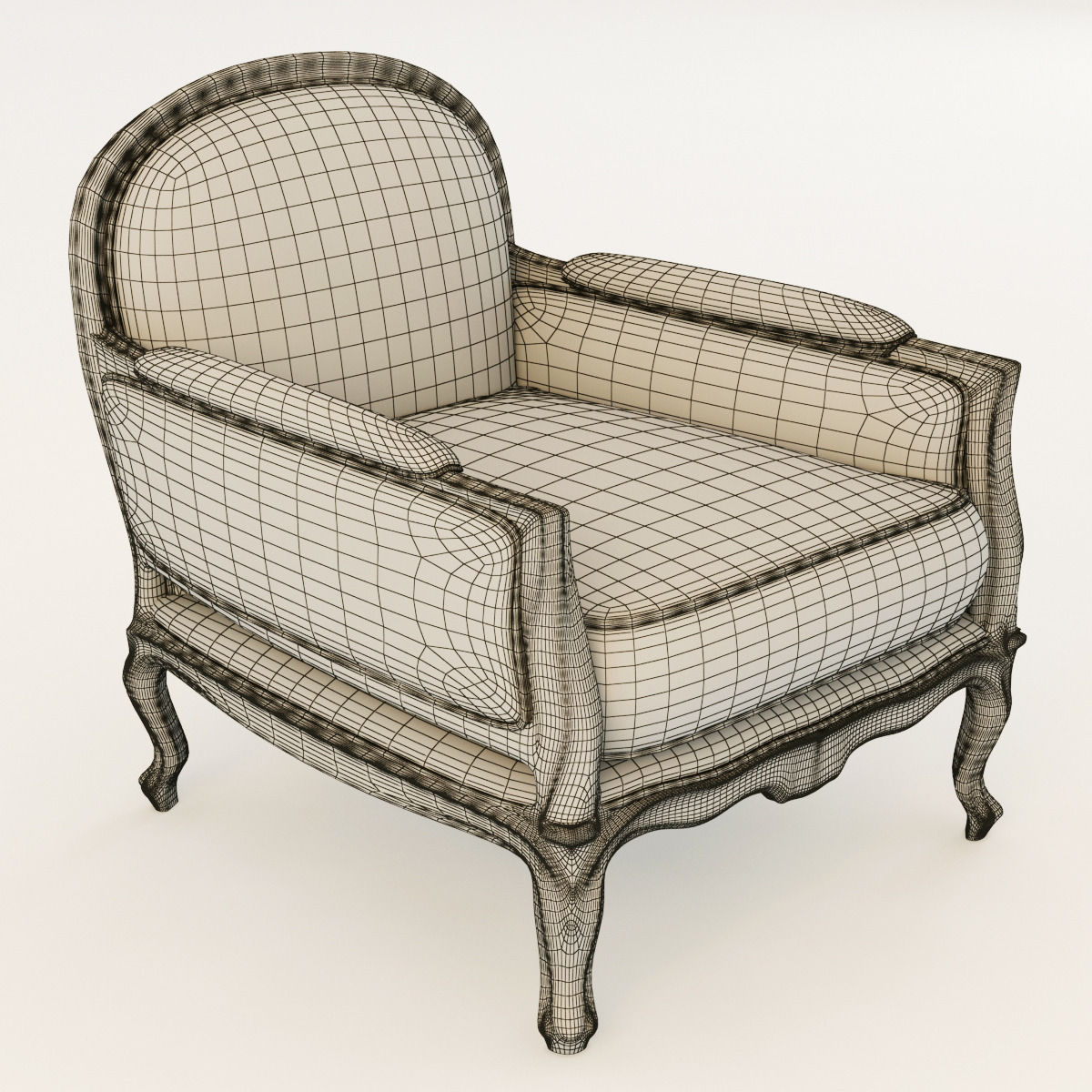 classical armchair 3D model_4
