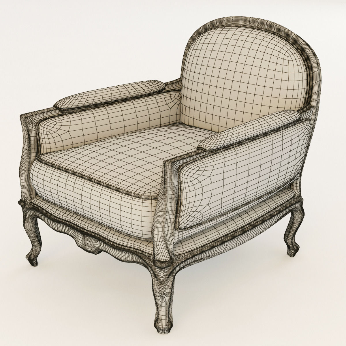 classical armchair 3D model_7