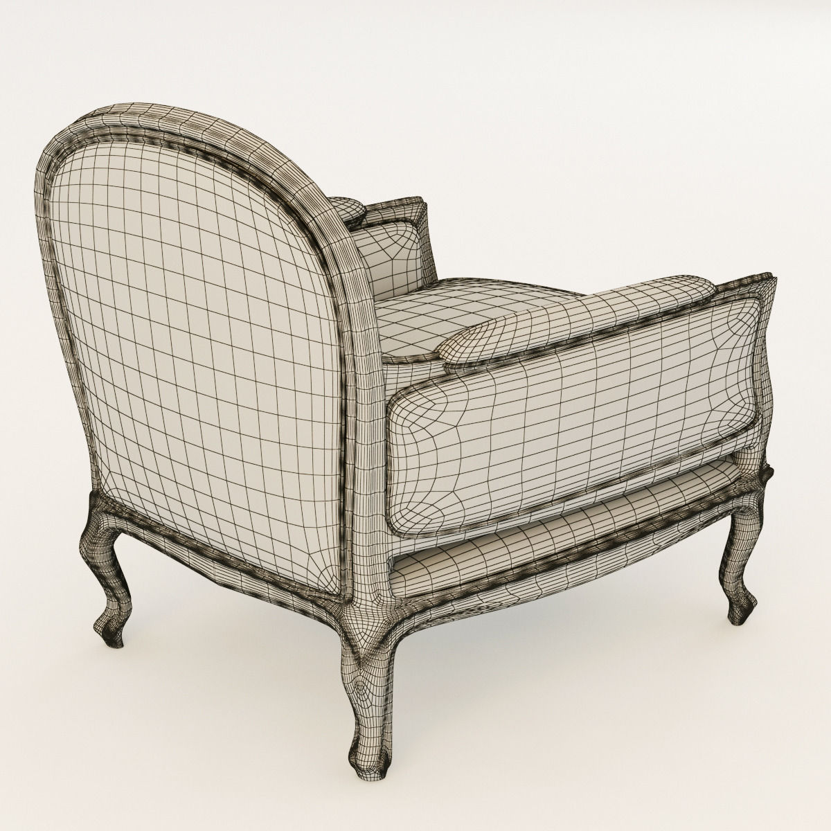 classical armchair 3D model_6