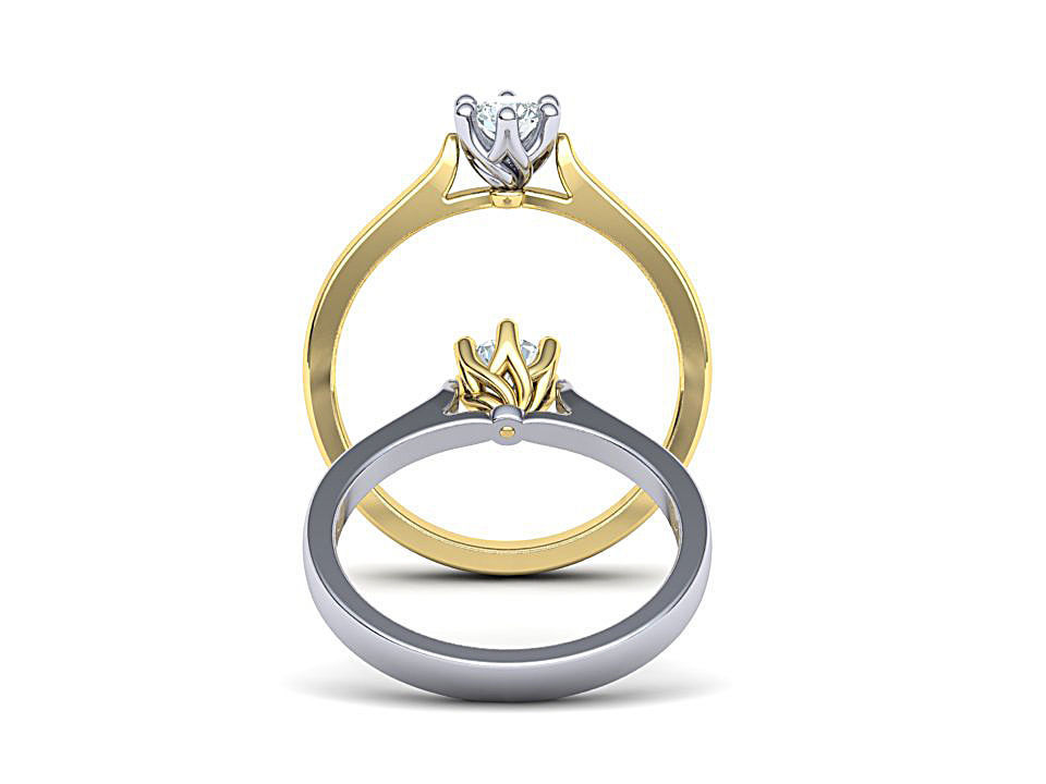 Own design Classic Solitaire ring Printable 3dmodel 3D print model_1