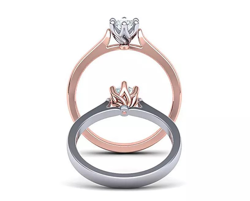 Own design Classic Solitaire ring Printable 3dmodel 3D print model_0