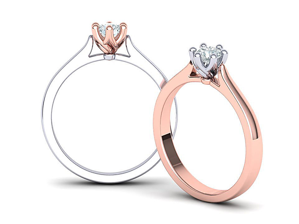 Own design Classic Solitaire ring Printable 3dmodel 3D print model_2