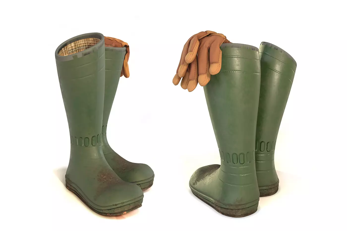 Garden Boots and Gloves 3D model_0