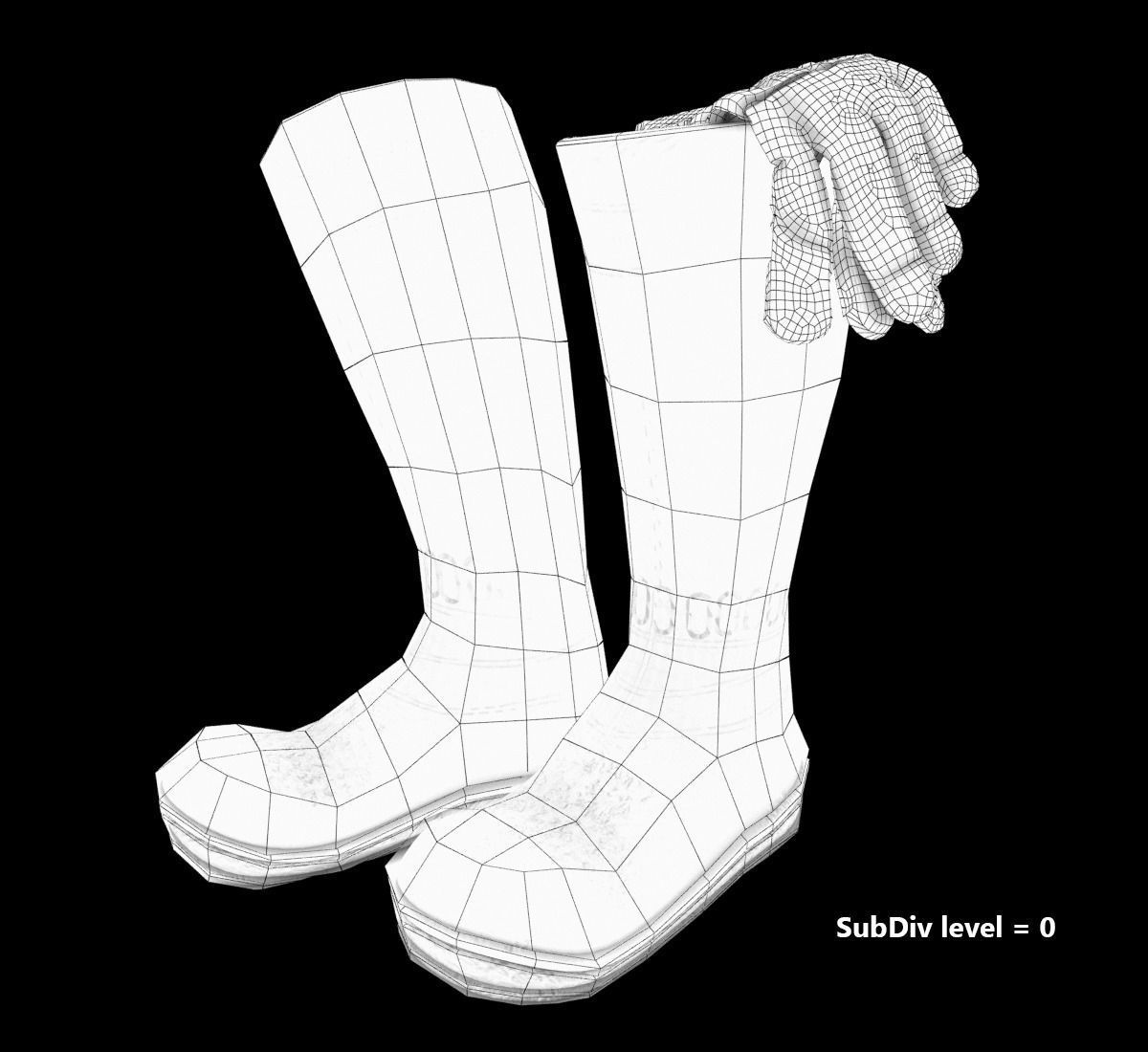 Garden Boots and Gloves 3D model_6