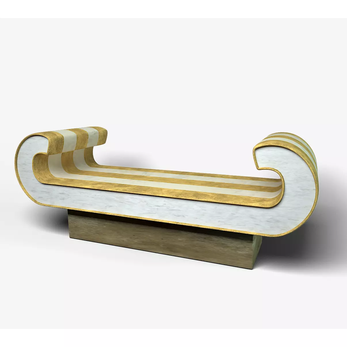 Bench made of wood and metal Free 3D model