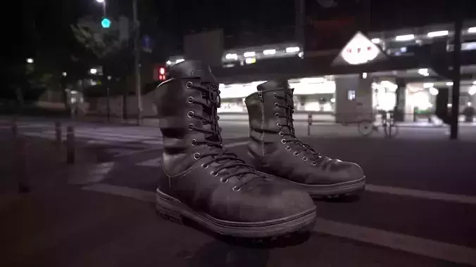 Leather high boots with 2 colors