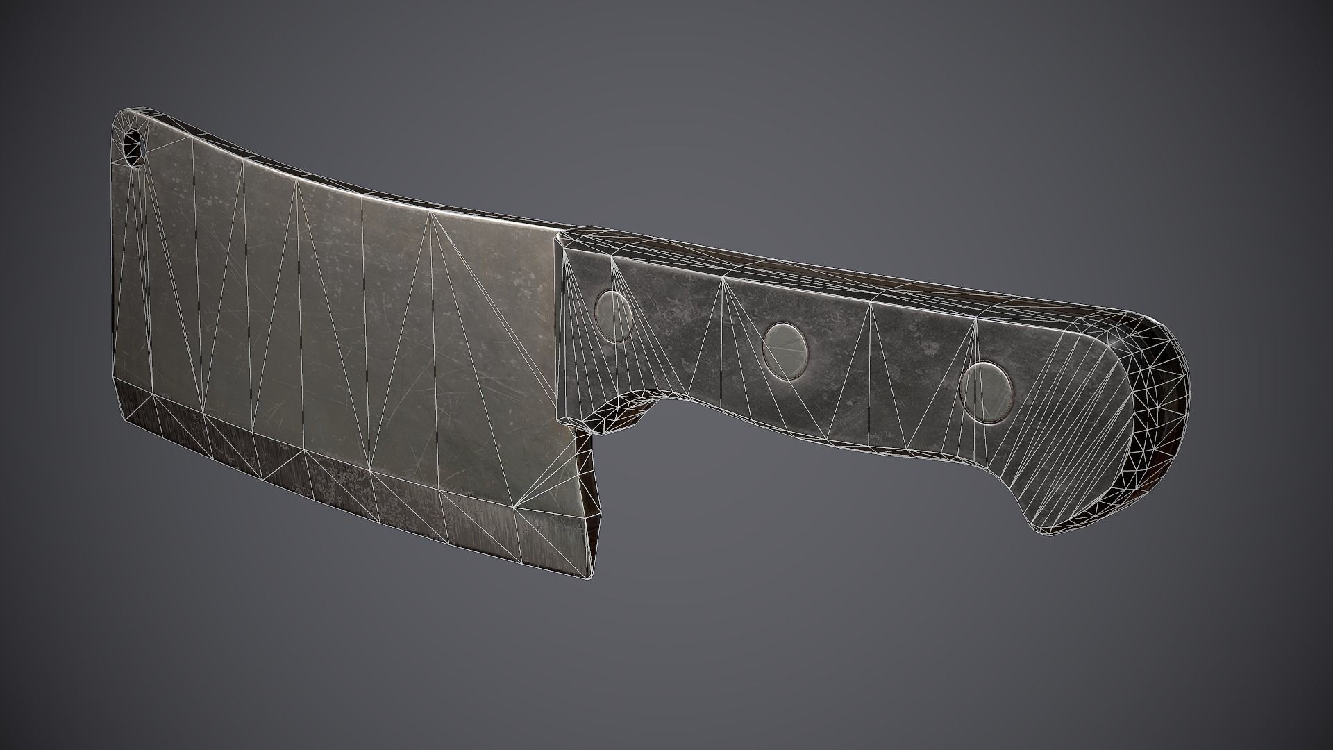 Cleaver knife Low-poly 3D model_6