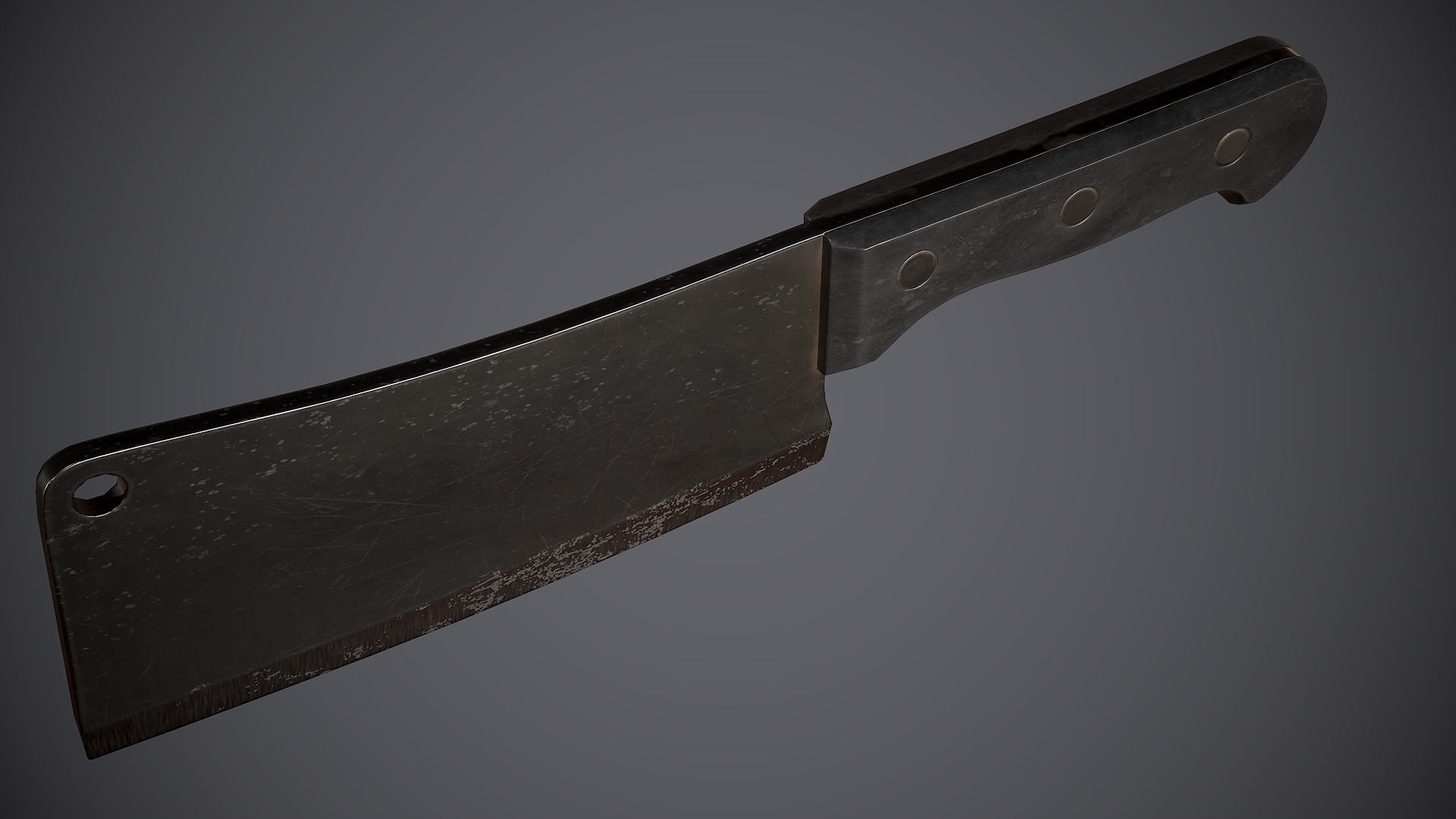 Cleaver knife Low-poly 3D model_7