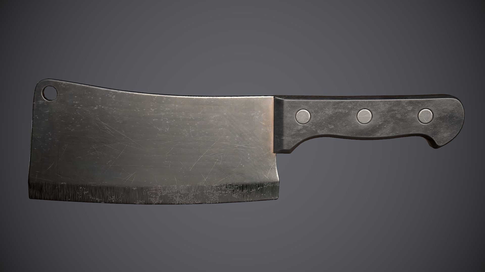 Cleaver knife Low-poly 3D model_3