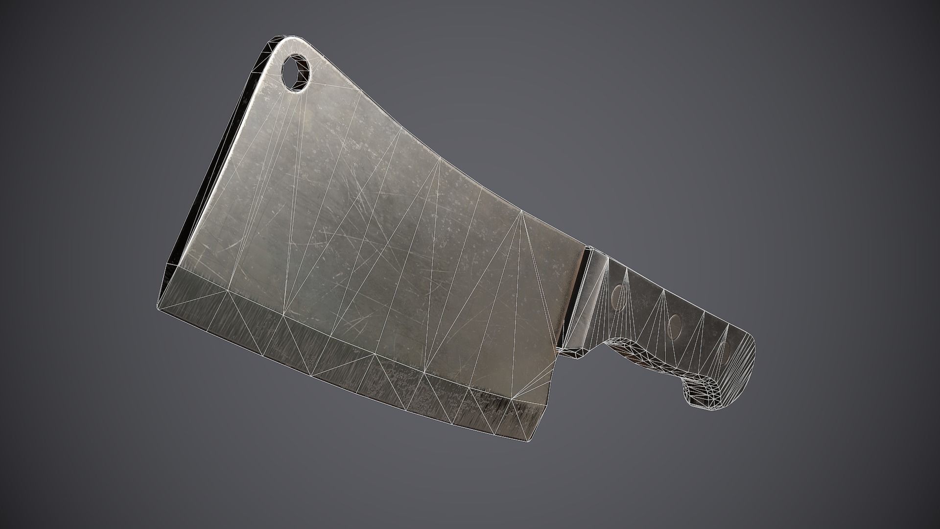 Cleaver knife Low-poly 3D model_10