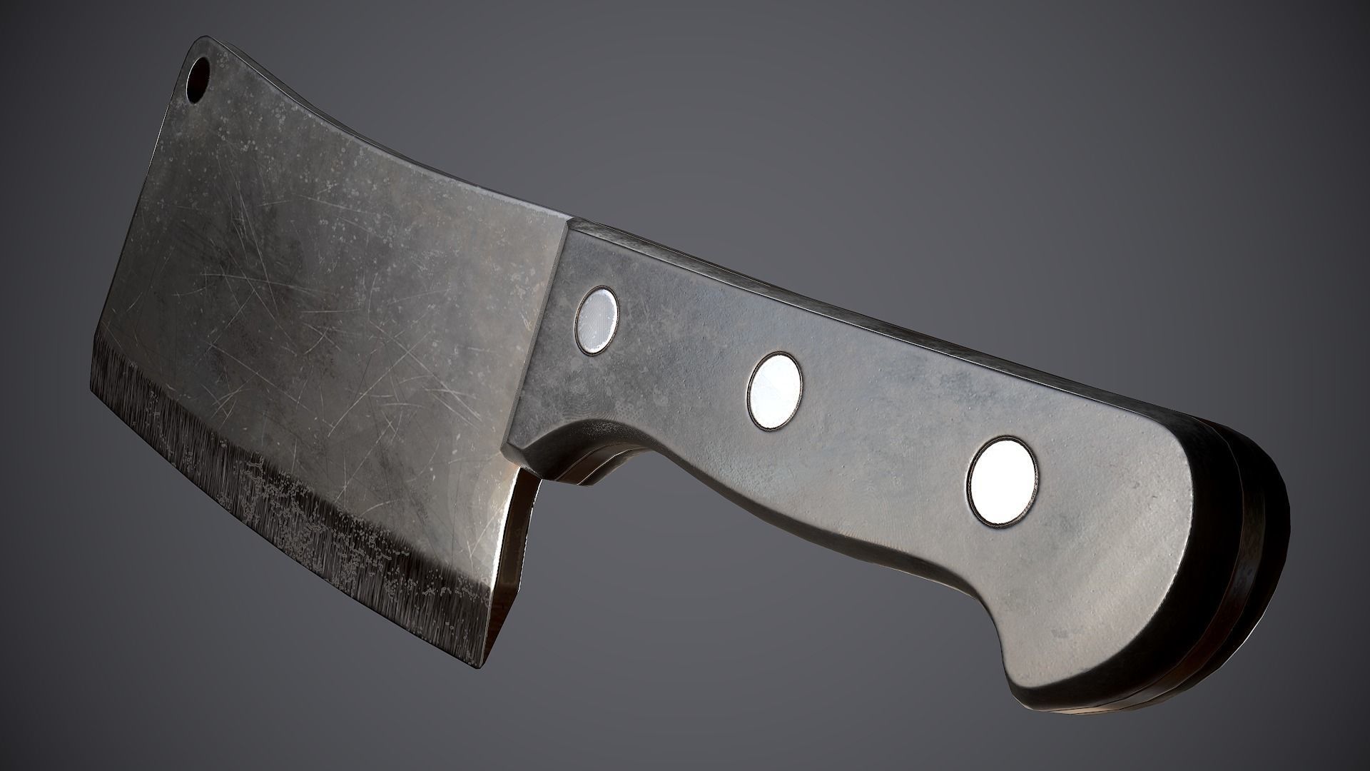 Cleaver knife Low-poly 3D model_11