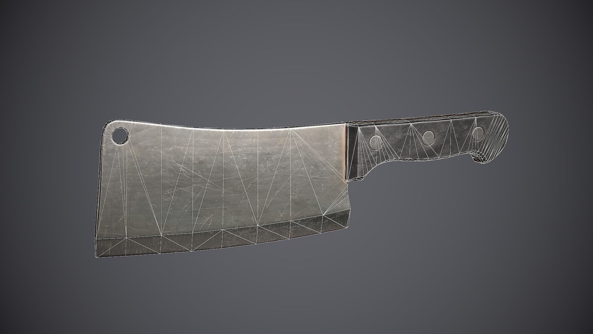 Cleaver knife Low-poly 3D model_2